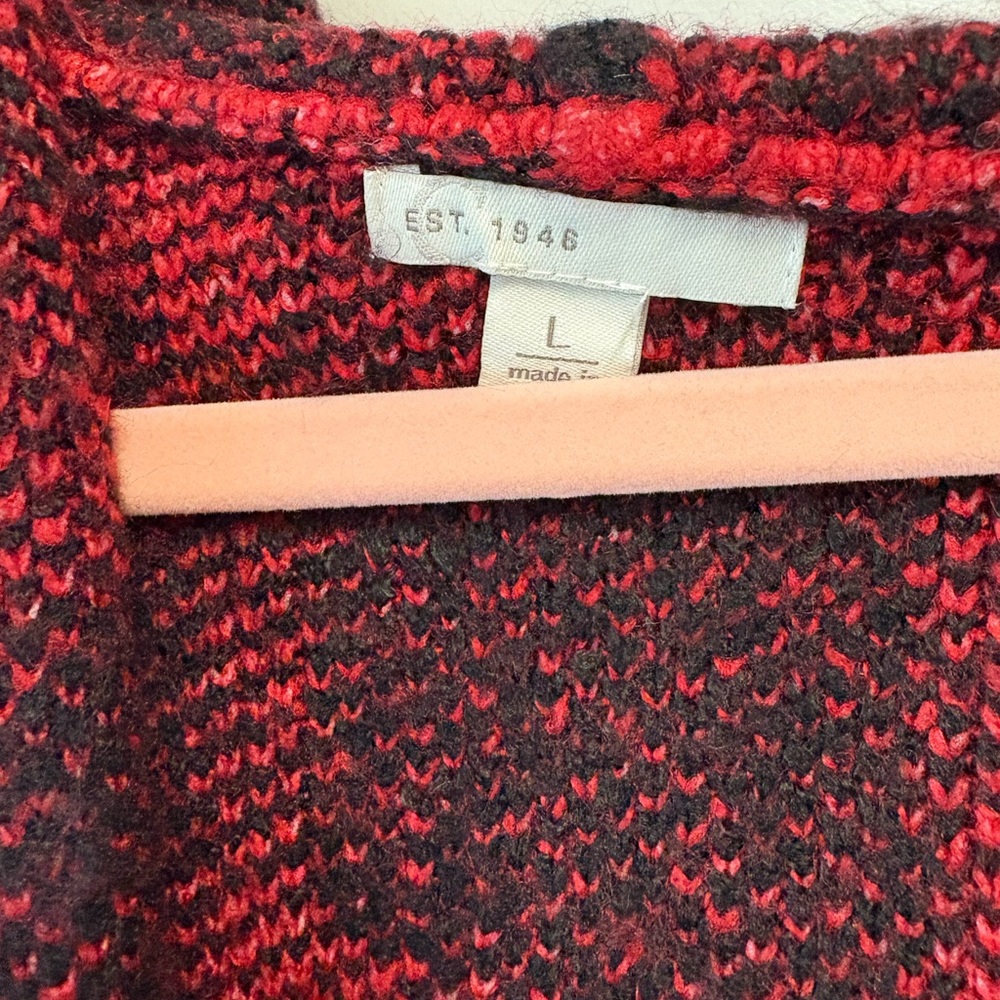 Hooded Buffalo Che k Classic Red and Black Knit Vest